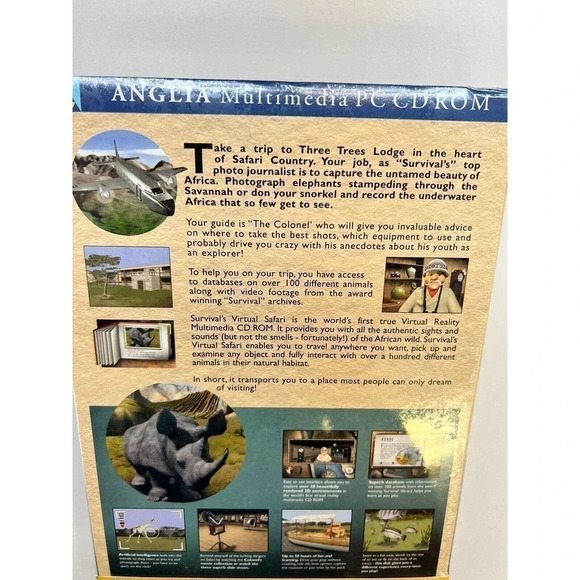 Vintage Survival Virtual Safari 1996 Fujitsu Interactive PC CD Windows 95 NEW - Picture 6 of 16
